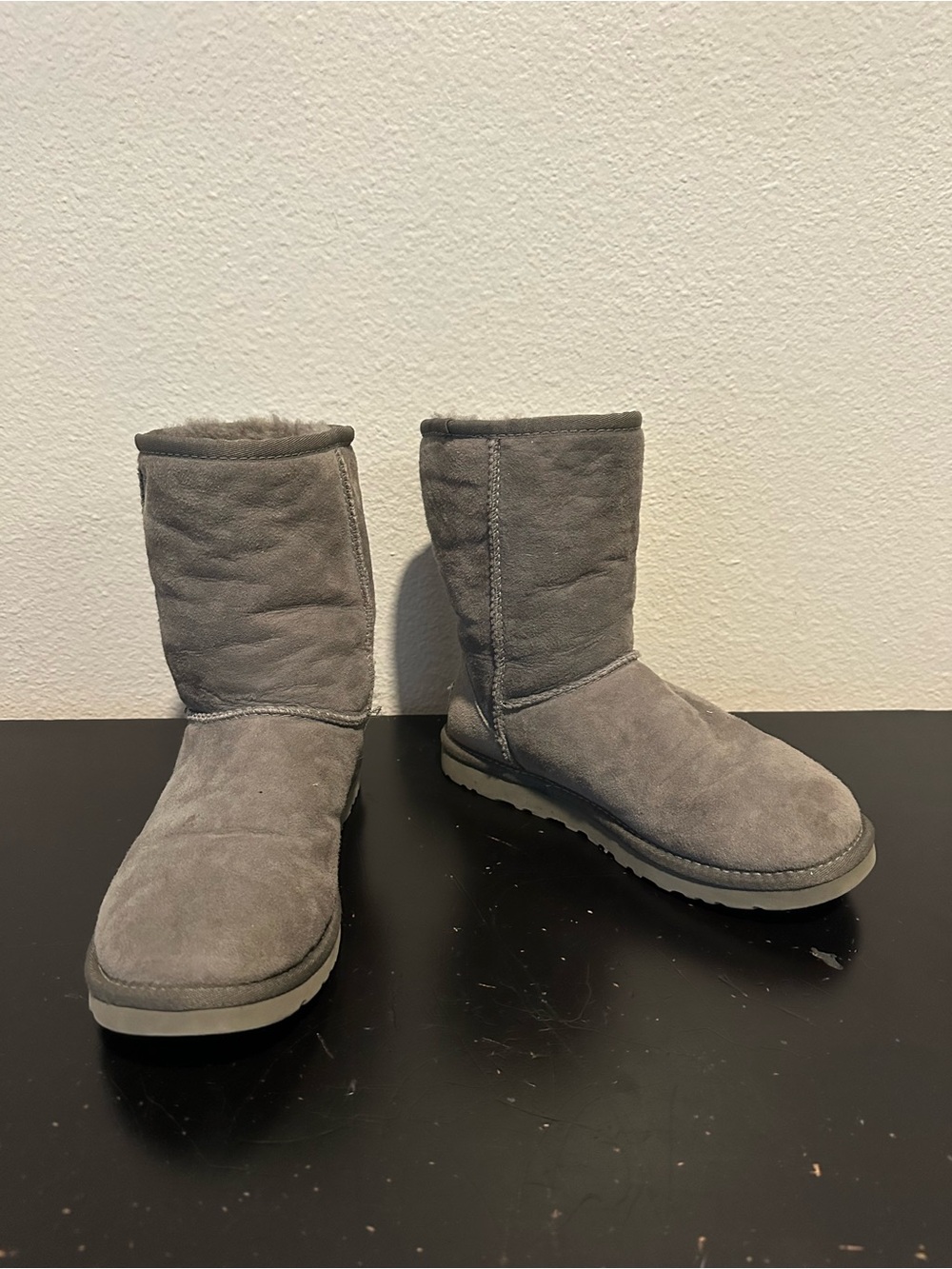 UGG Gray Leather Suede Boots